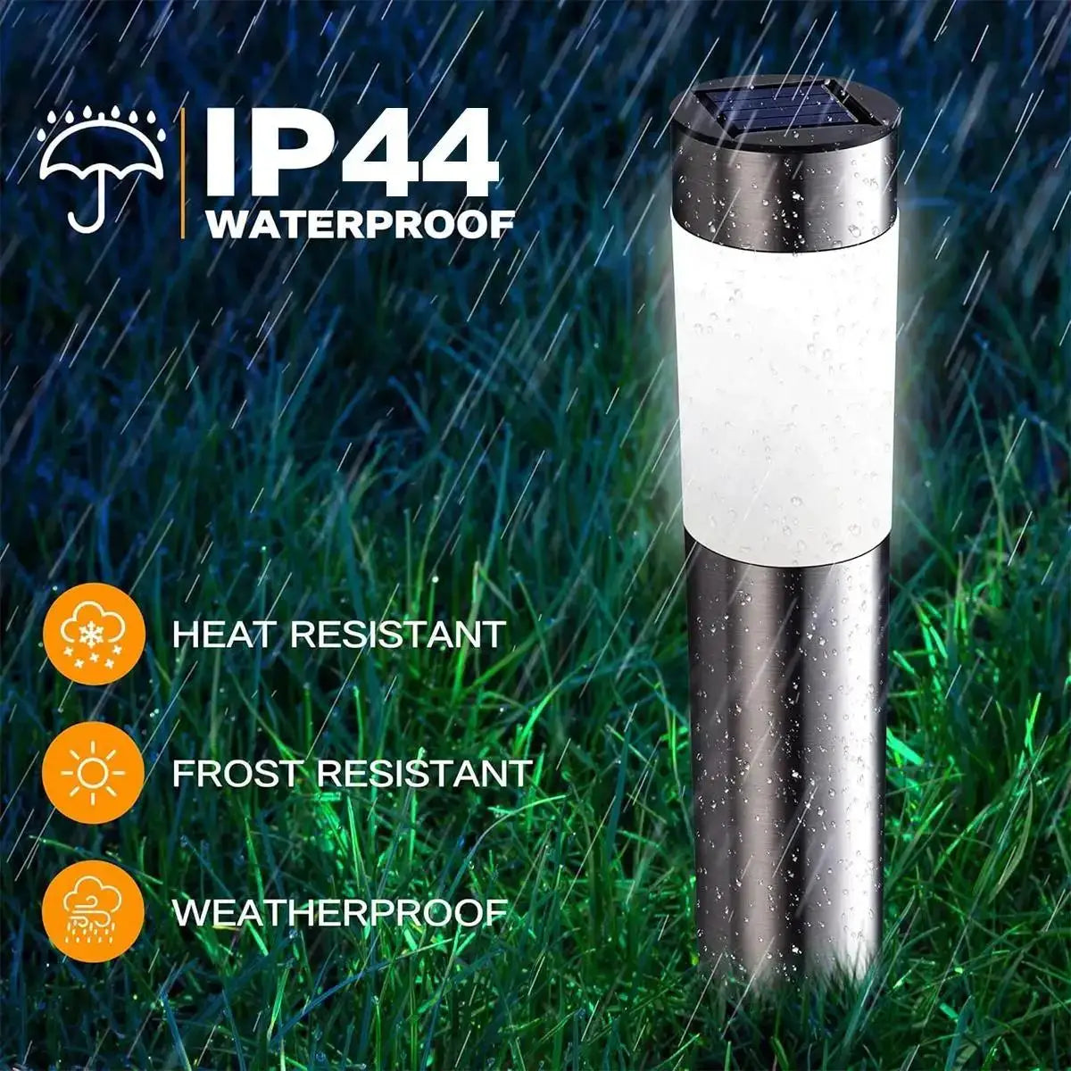 Cylindrical Garden Solar Light Dusk To Dawn Waterproof Outdoor Lamp Cool White And Warm White LED Bulbs