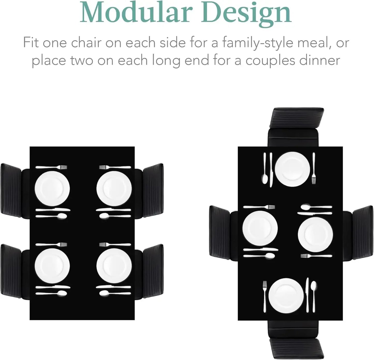 5 Piece Glass Dining Set Modern Kitchen Table Furniture for Dining Room Dinette Compact Space Saving with Upholstered Chairs and Metal Frame