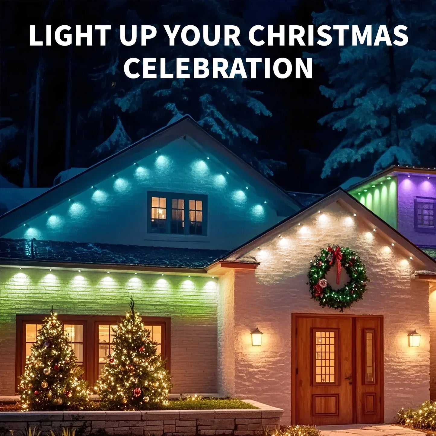 BUNACET Outdoor RGB Eaves LED Light With Smart Remote