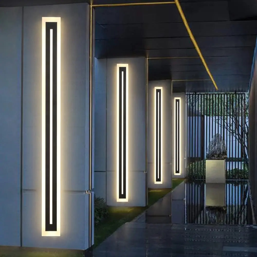 Outdoor Long Strip Modern LED Wall Lighting Fixture Lamps