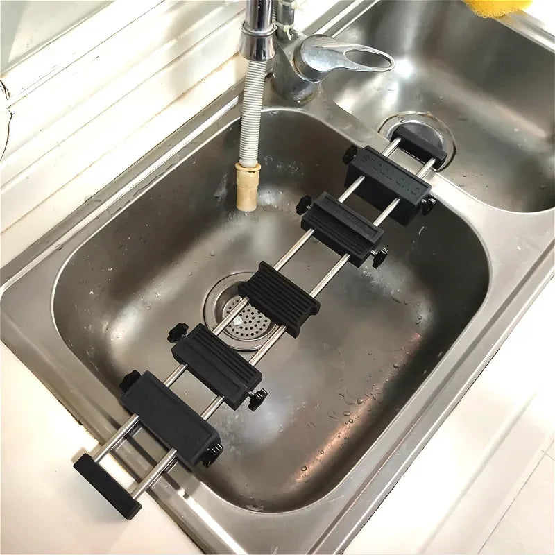 DMD Sharpening Stone Whetstone holder Sink bridge with Adjustable No-Slip Rubber for Easy Honing 304 Stainless Steel