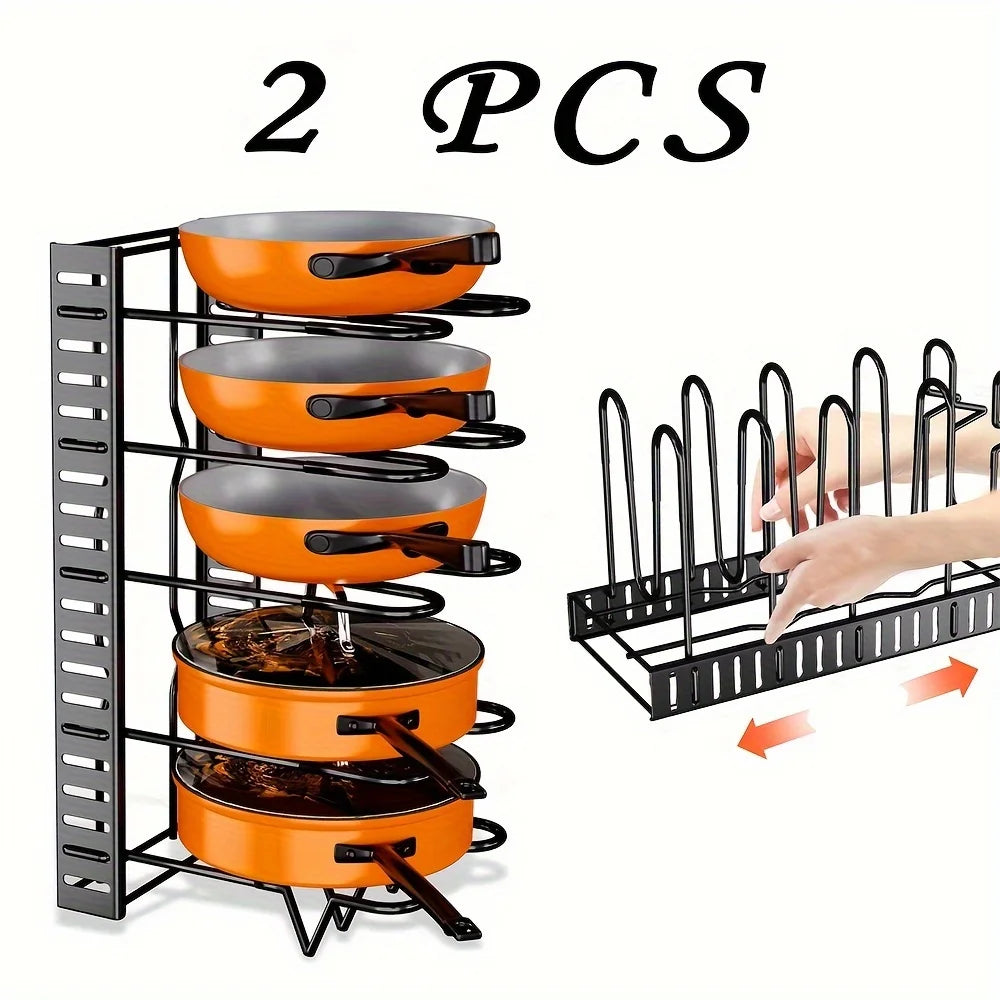 2 Pack Pot Rack Organizers for Kitchen Storage Rack