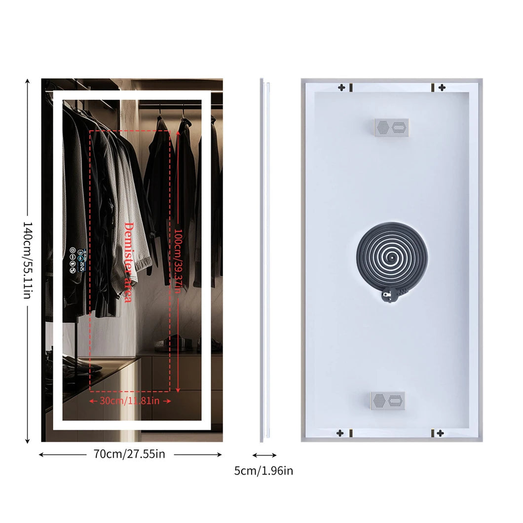 BORWART Smart LED Vanity Mirror With Bluetooth And Anti Fog