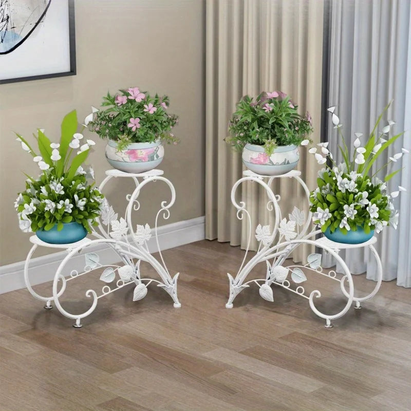 Set Of 2 DIY Matching Plant Stand Entryway Garden Wedding Flower Shelf Rack Decor