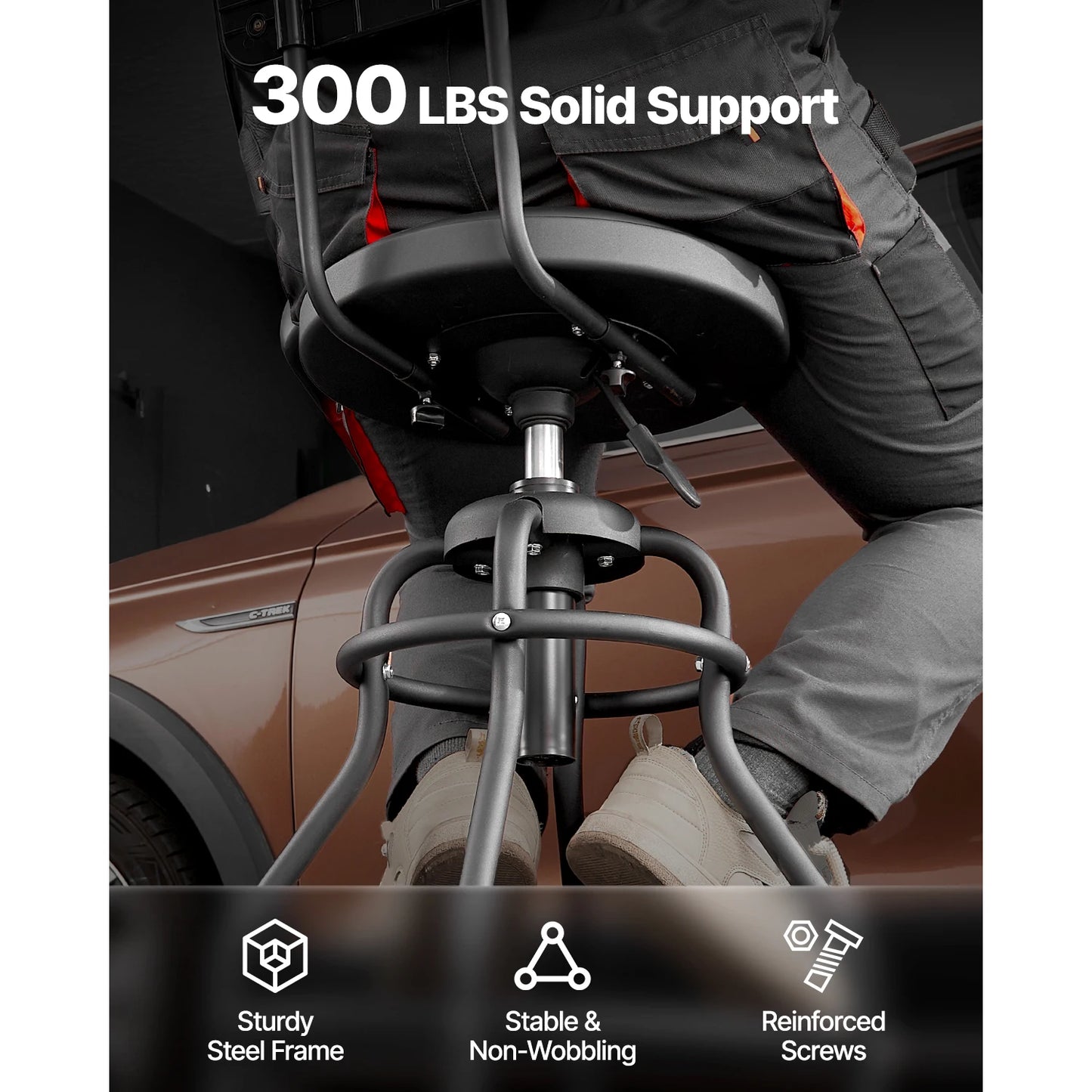 VEVOR Backrest Shop Stool Adjustable Pneumatic Garage Seat