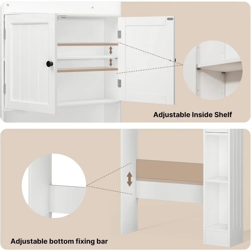 HUANZHUANG Over The Toilet Storage Cabinet With Doors
