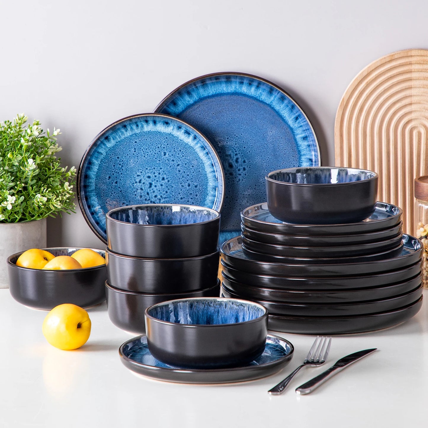 Malacasa Ceramic Dinnerware Set Complete Tableware For Six