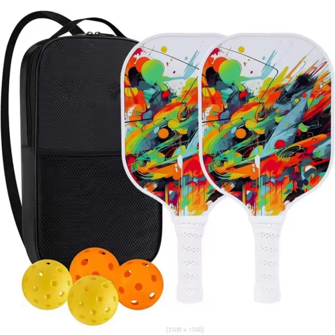 Pickleball Paddles USAPA Approved Set with Honeycomb Core and Carrying Bag Includes 4 Balls Perfect for Indoor and Outdoor Play