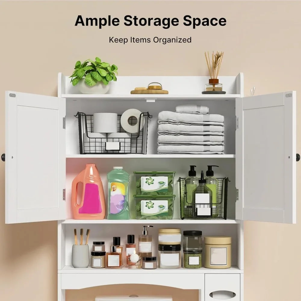 HUANZHUANG Over The Toilet Storage Cabinet With Doors