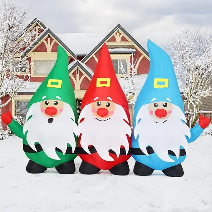 GOOSH Christmas Inflatable Gnomes Decoration LEDs Built In