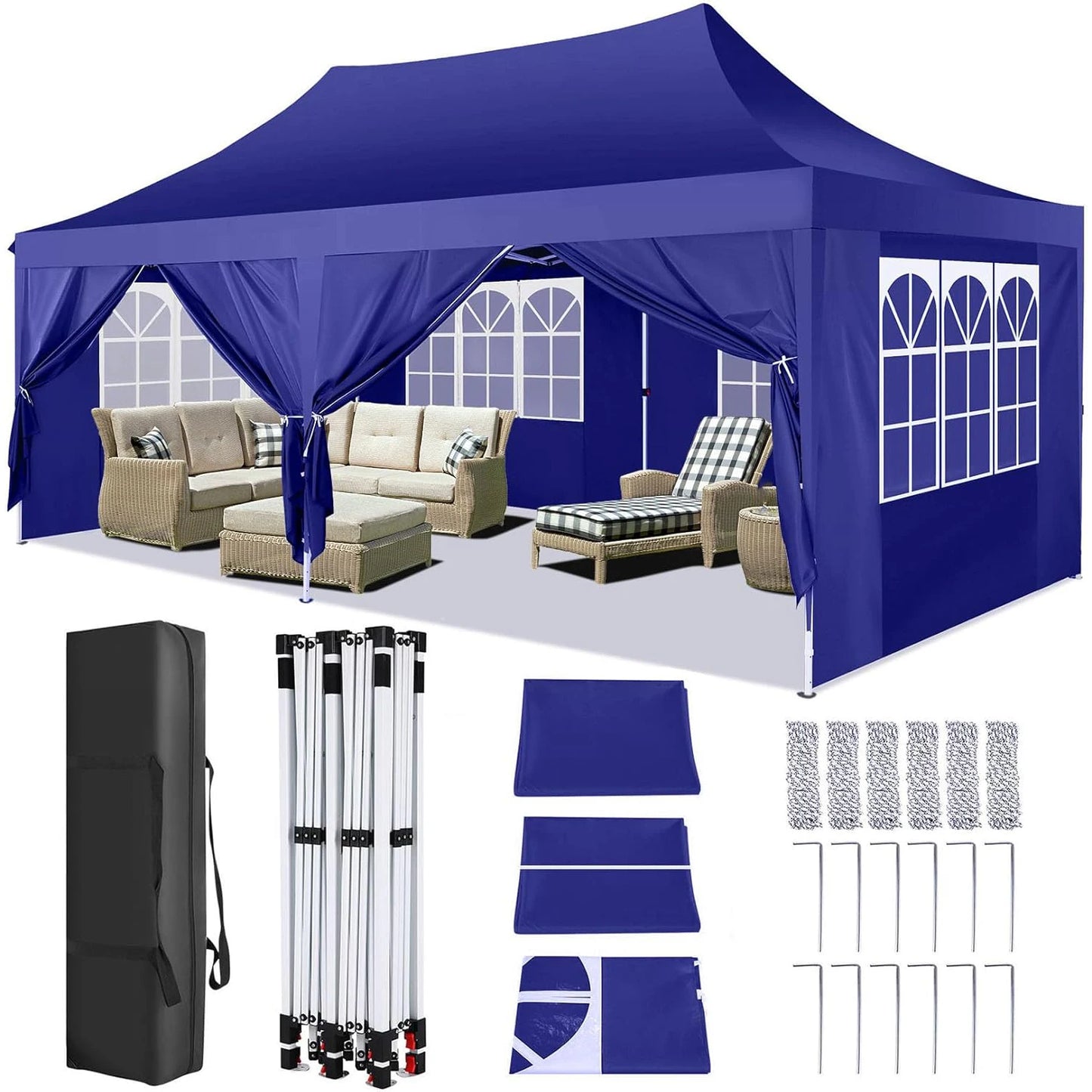 COBIZICN Pop Up Gazebo Canopy UV50 Plus Waterproof Party Tent