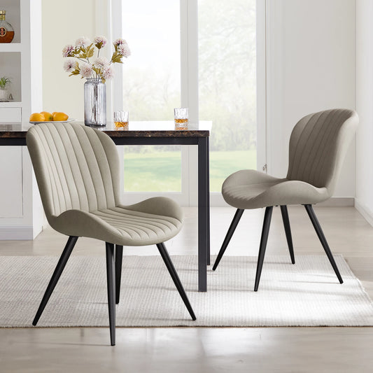 Nalupatio Dining Chair Set of 2 Modern Cushioned Backrest