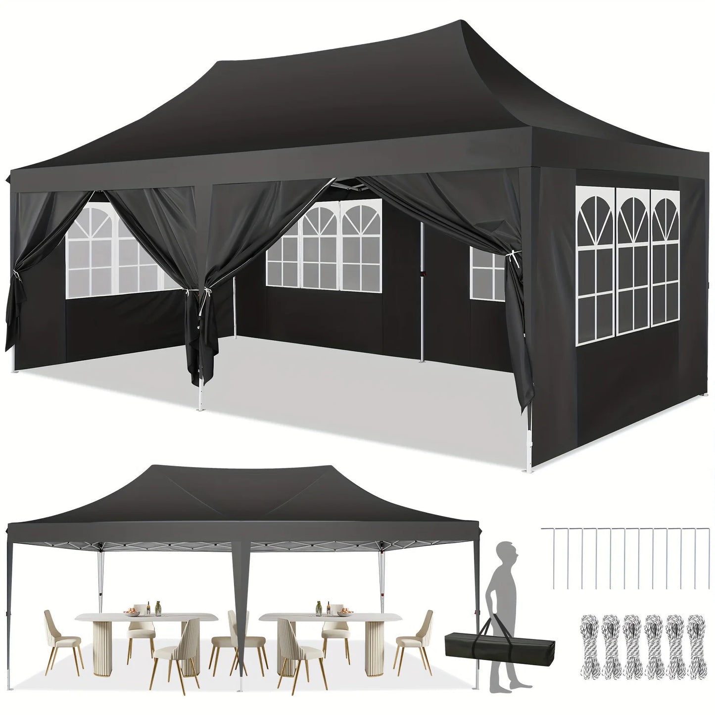 COBIZICN Pop Up Gazebo Canopy UV50 Plus Waterproof Party Tent