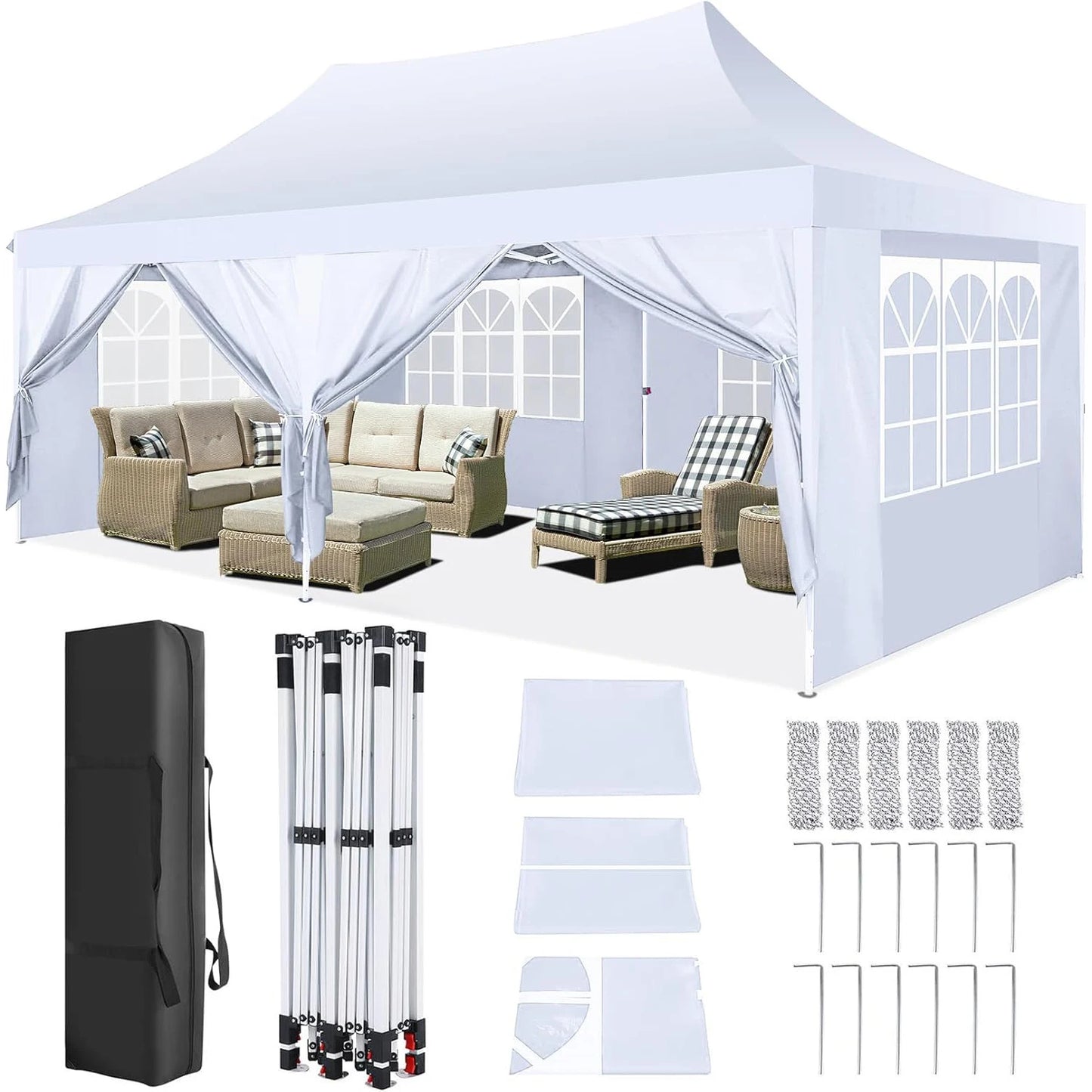 COBIZICN Pop Up Gazebo Canopy UV50 Plus Waterproof Party Tent