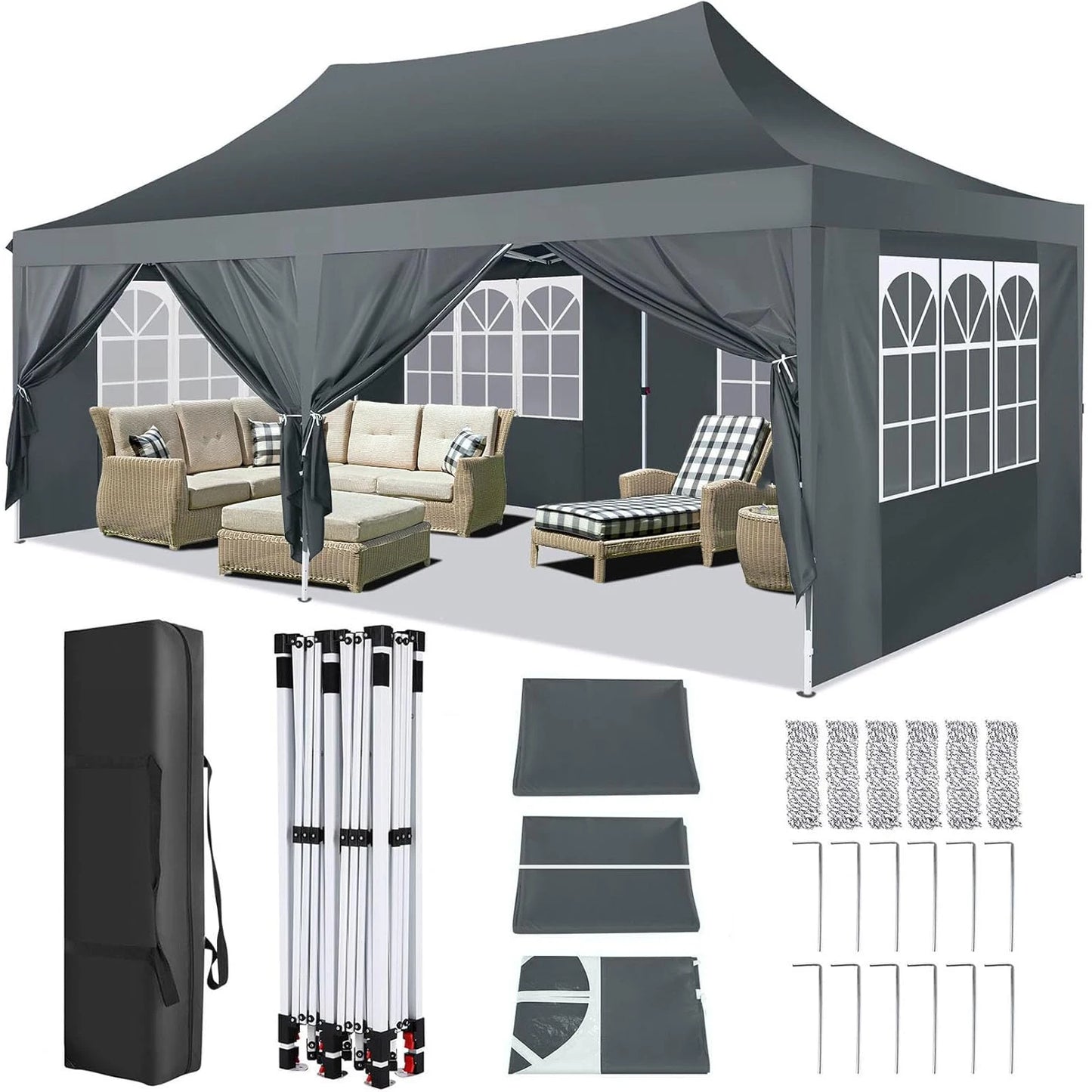 COBIZICN Pop Up Gazebo Canopy UV50 Plus Waterproof Party Tent