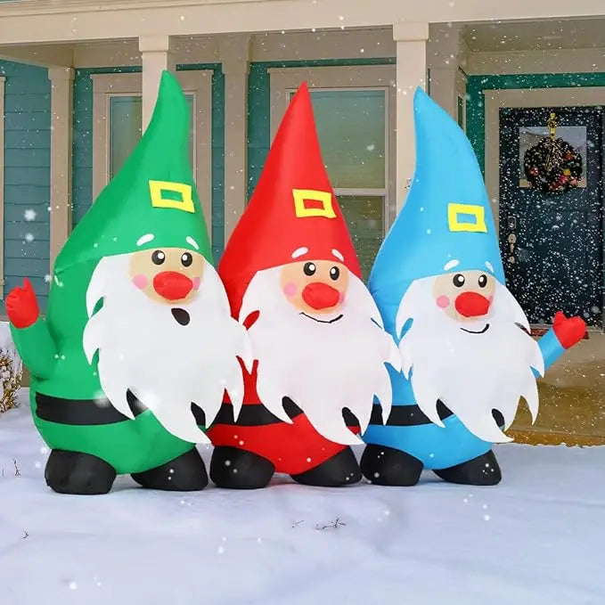 GOOSH Christmas Inflatable Gnomes Decoration LEDs Built In