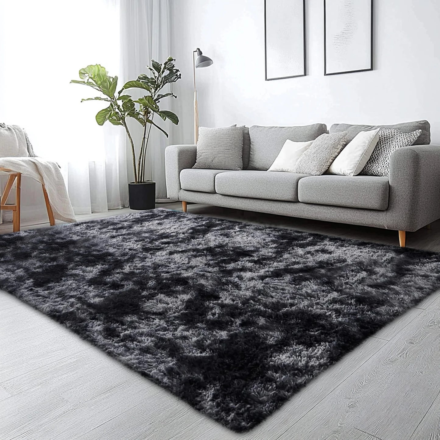 Hign-concerned Shag Area Rug Living Room Plush Modern