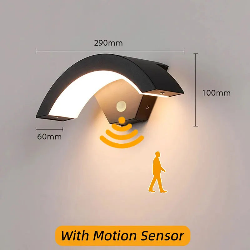 Aluminum LED Wall Lamp Outdoor Motion Sensor Waterproof IP65 Garden Lights Street Corridor Stairs Lighting