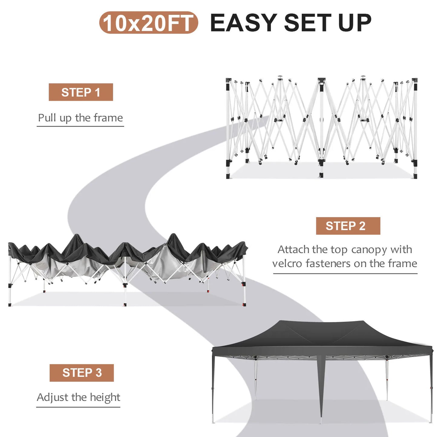 COBIZICN Pop Up Gazebo Canopy UV50 Plus Waterproof Party Tent