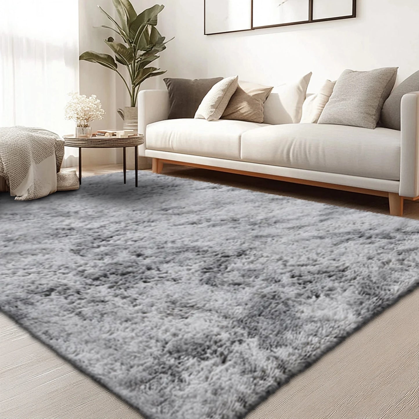 Hign-concerned Shag Area Rug Living Room Plush Modern