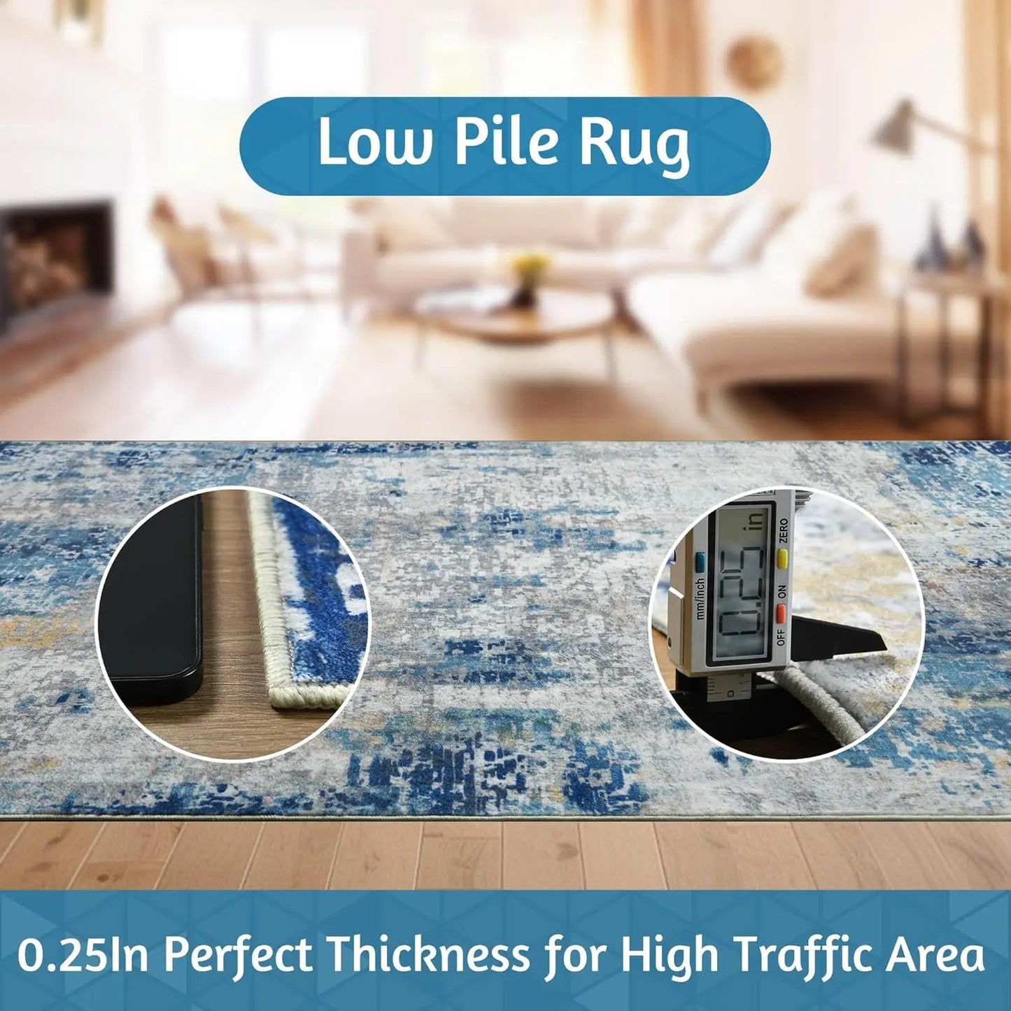 NoahasCN Modern Abstract Living Room Area Rug Non Slip