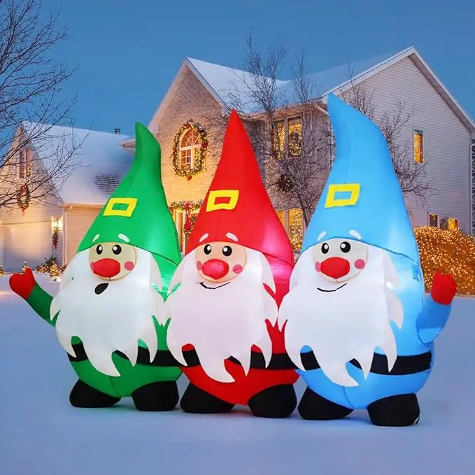 GOOSH Christmas Inflatable Gnomes Decoration LEDs Built In