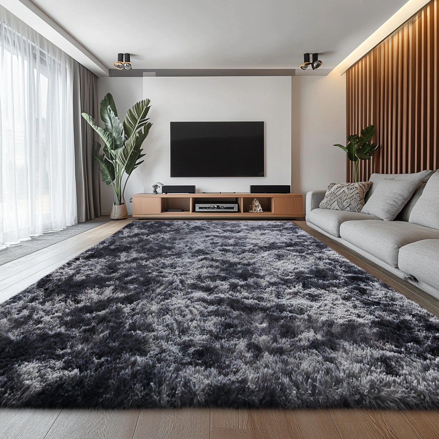 Hign-concerned Shag Area Rug Living Room Plush Modern