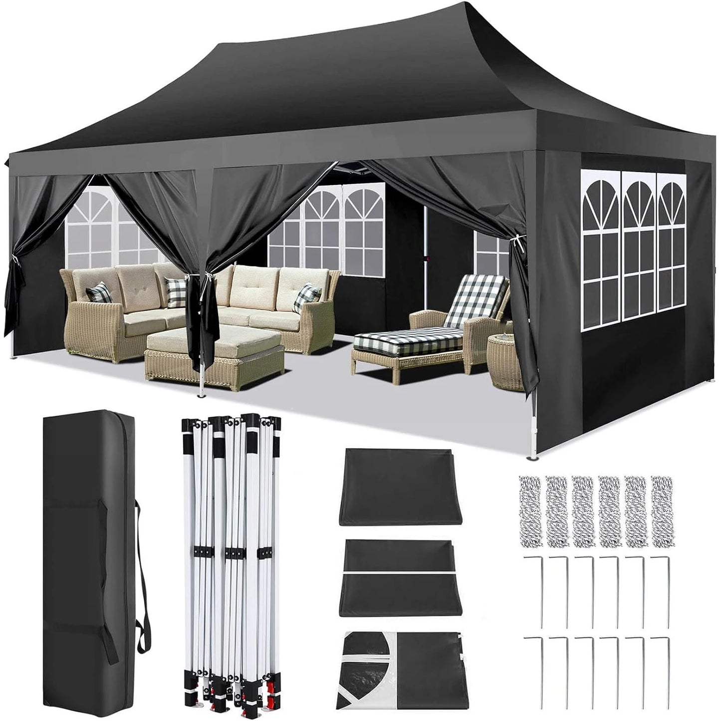 COBIZICN Pop Up Gazebo Canopy UV50 Plus Waterproof Party Tent