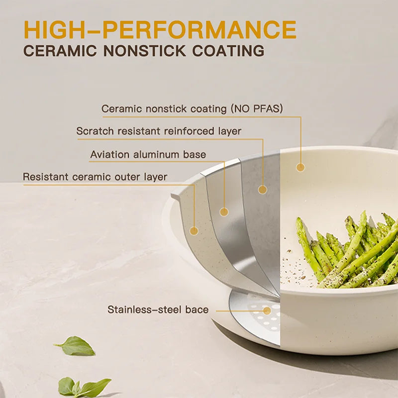 Astercook 21 Piece Nonstick Pots and Pans Ceramic Set