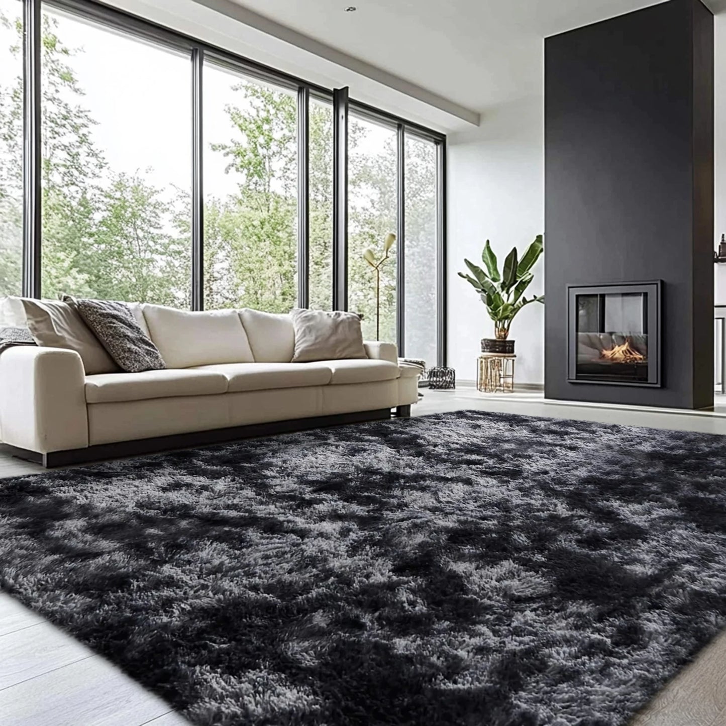 Hign-concerned Shag Area Rug Living Room Plush Modern