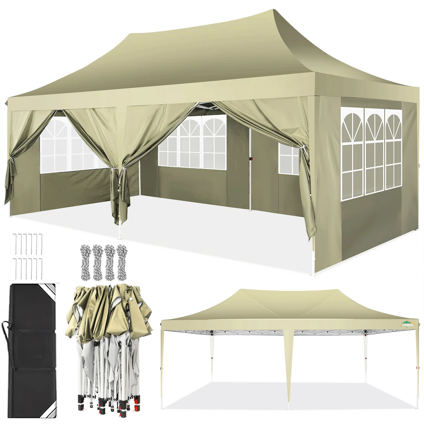 COBIZICN Pop Up Gazebo Canopy UV50 Plus Waterproof Party Tent