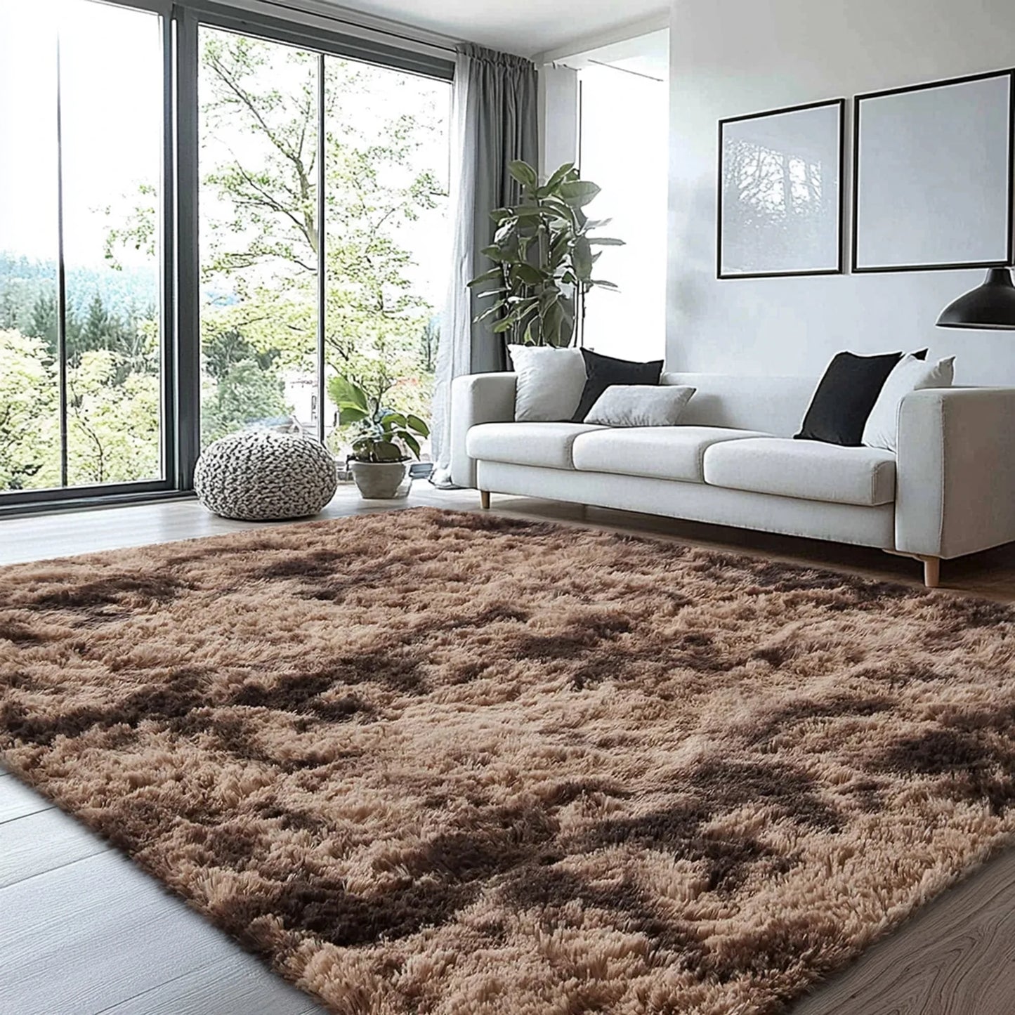 Hign-concerned Shag Area Rug Living Room Plush Modern