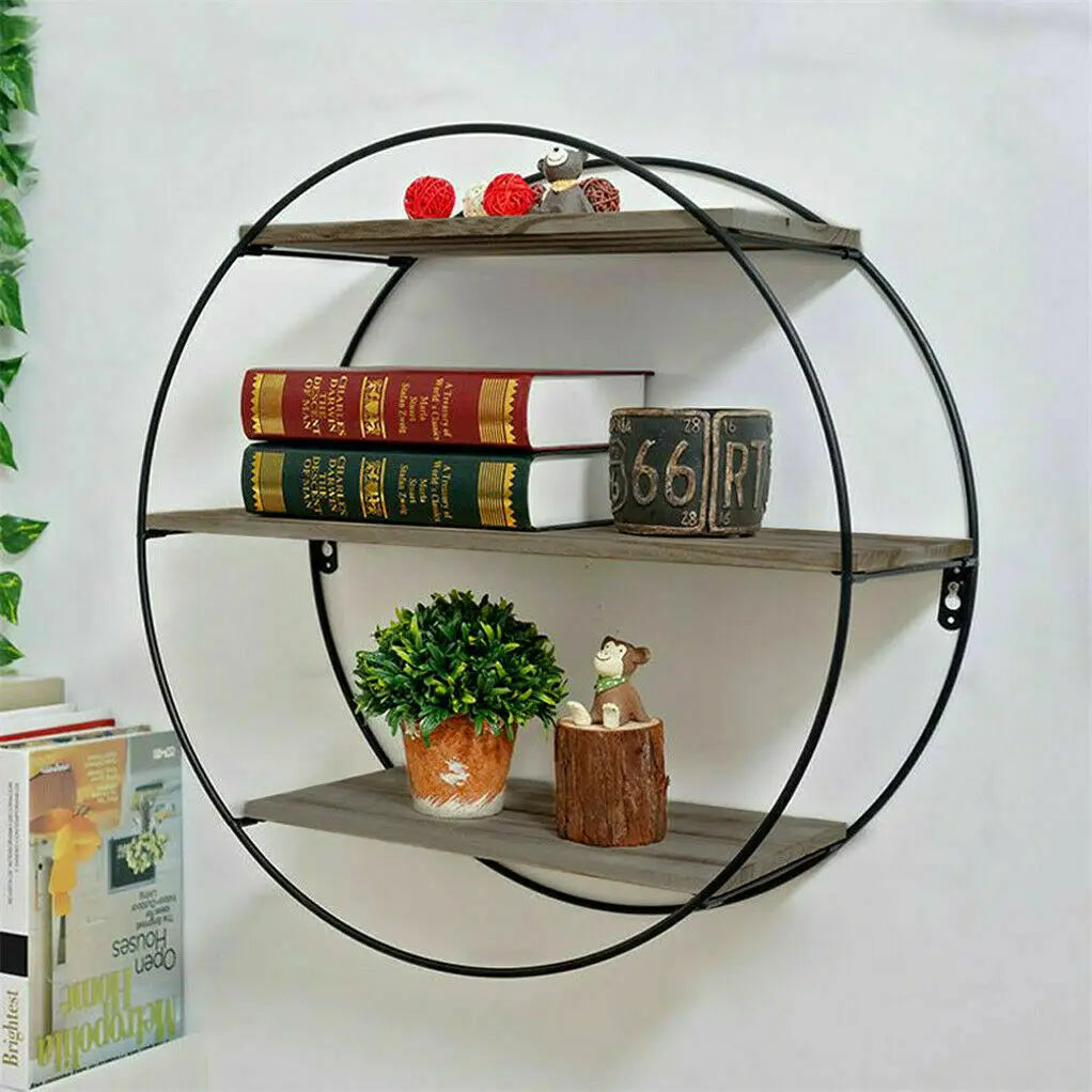 Hign-concerned Rustic 3 Tier Floating Wall Shelves Set