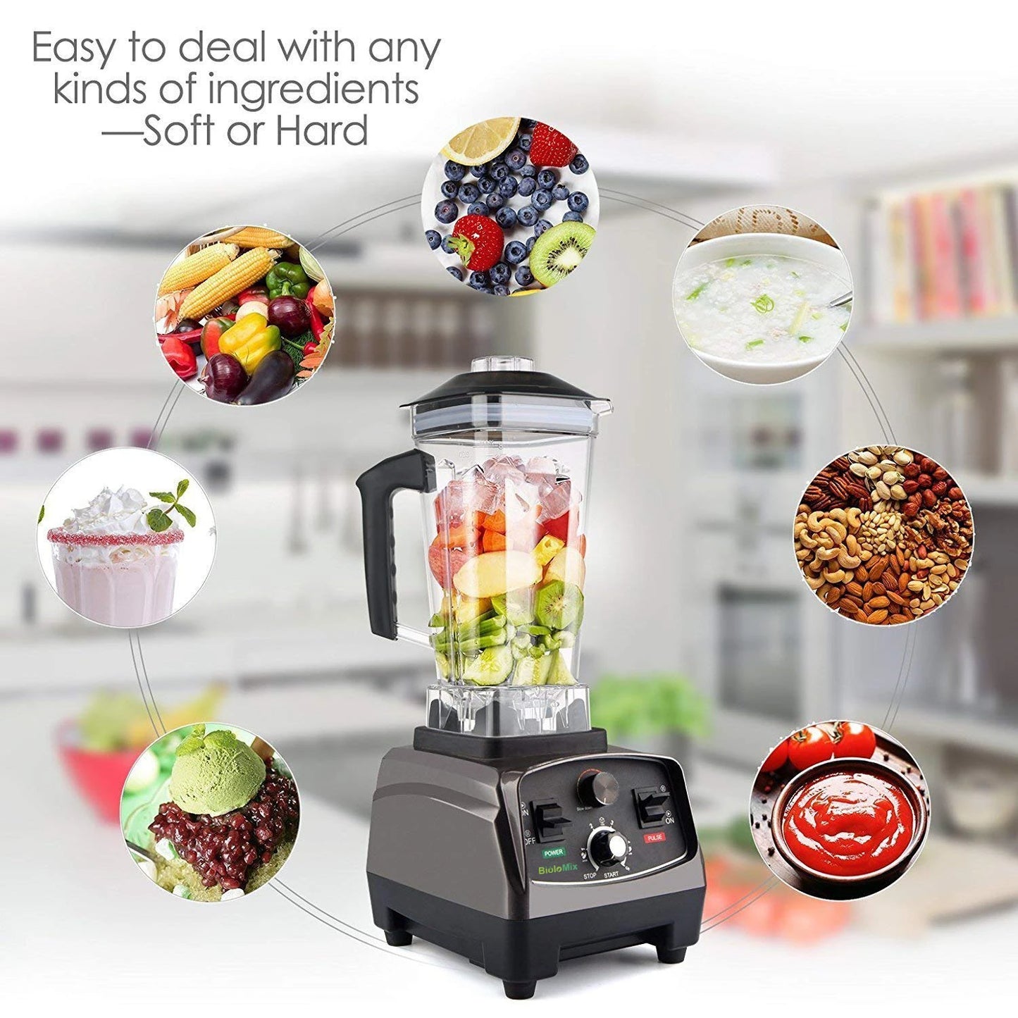Biolomix 3HP 2200W Heavy Duty Blender Mixer Juicer Pro