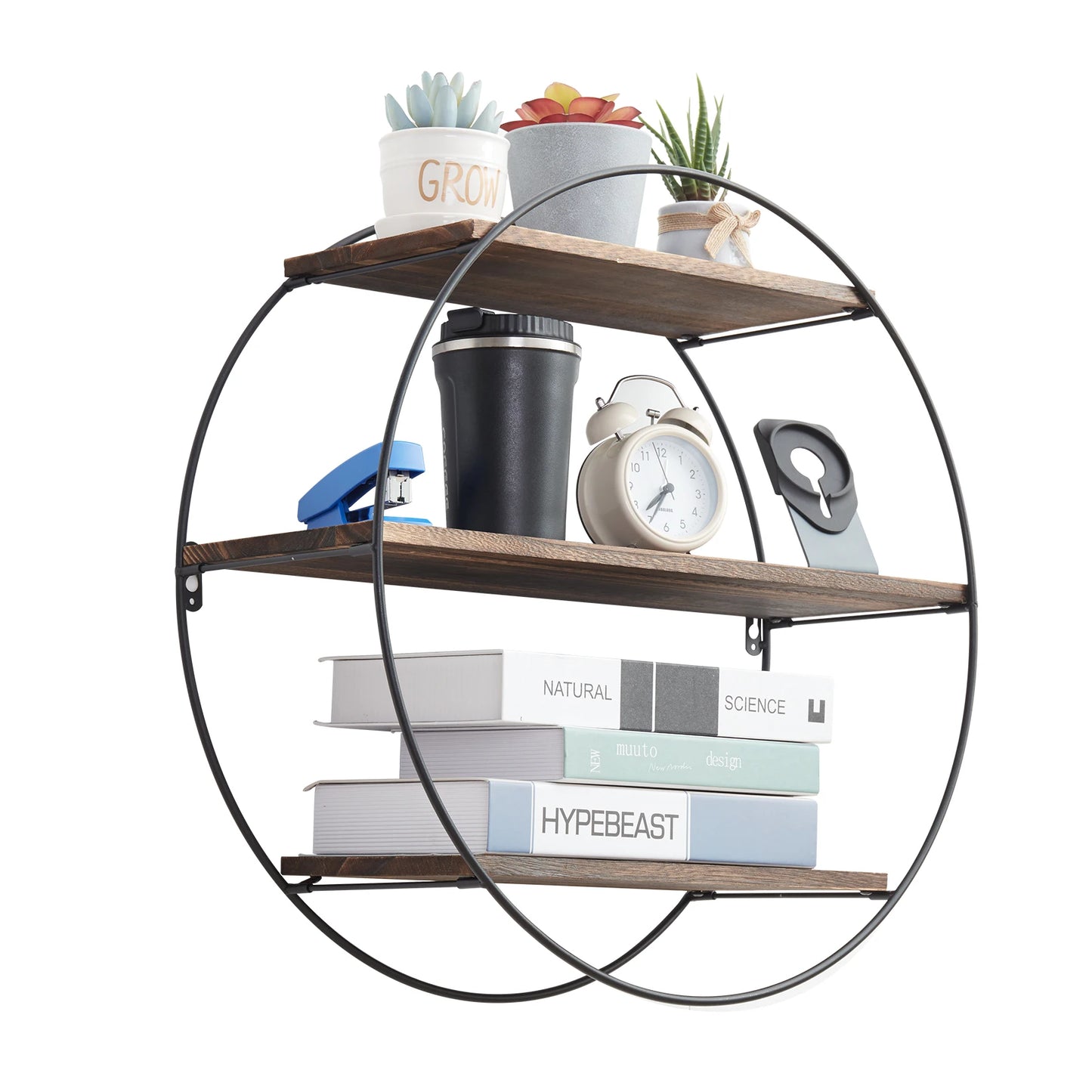 Hign-concerned Rustic 3 Tier Floating Wall Shelves Set