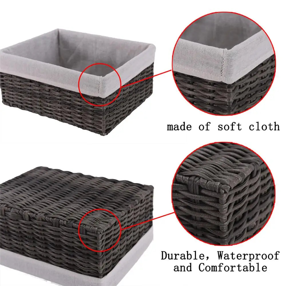 Guangdong Handmade Wicker Storage Baskets Set For Home