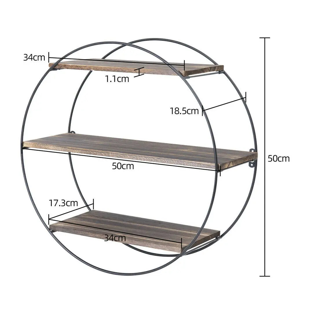 Hign-concerned Rustic 3 Tier Floating Wall Shelves Set