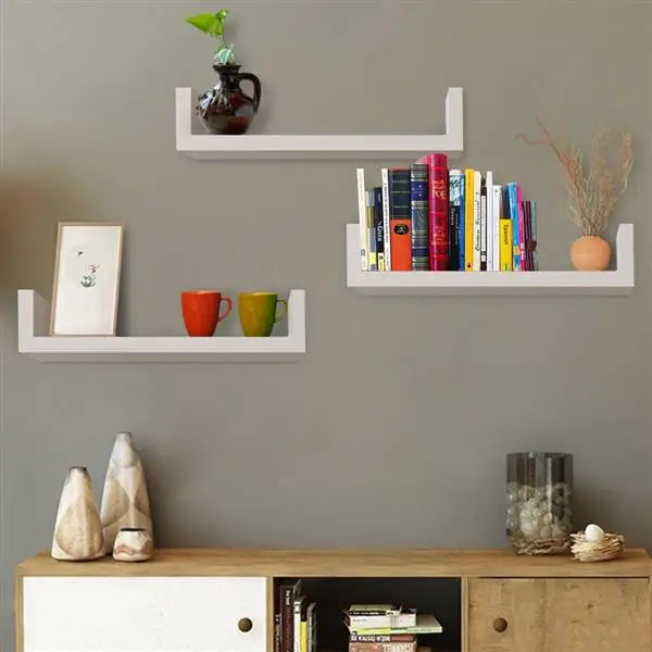 Floating Shelves Wall Mounted Set of 3, Wall Storage Shelves for Bedroom, Living Room, Bathroom, Kitchen, Office