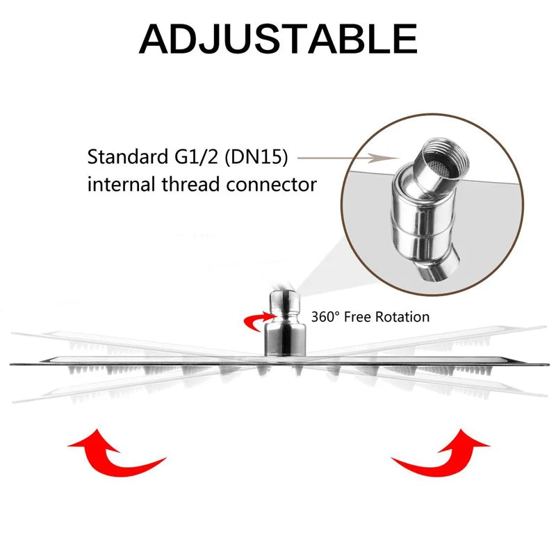 Rozin Stainless Steel Ultrathin Rainfall Shower Head