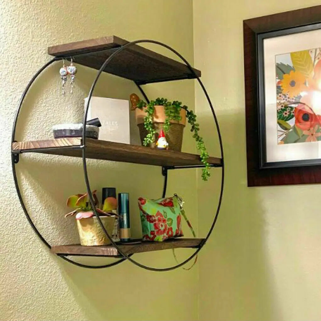 Hign-concerned Rustic 3 Tier Floating Wall Shelves Set