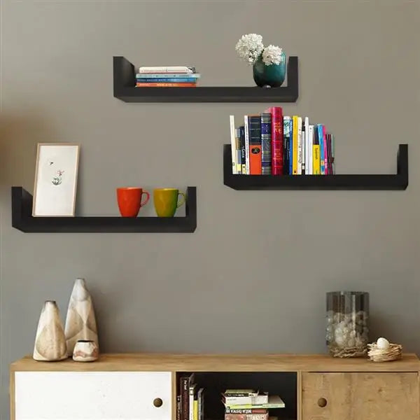 Floating Shelves Wall Mounted Set of 3, Wall Storage Shelves for Bedroom, Living Room, Bathroom, Kitchen, Office