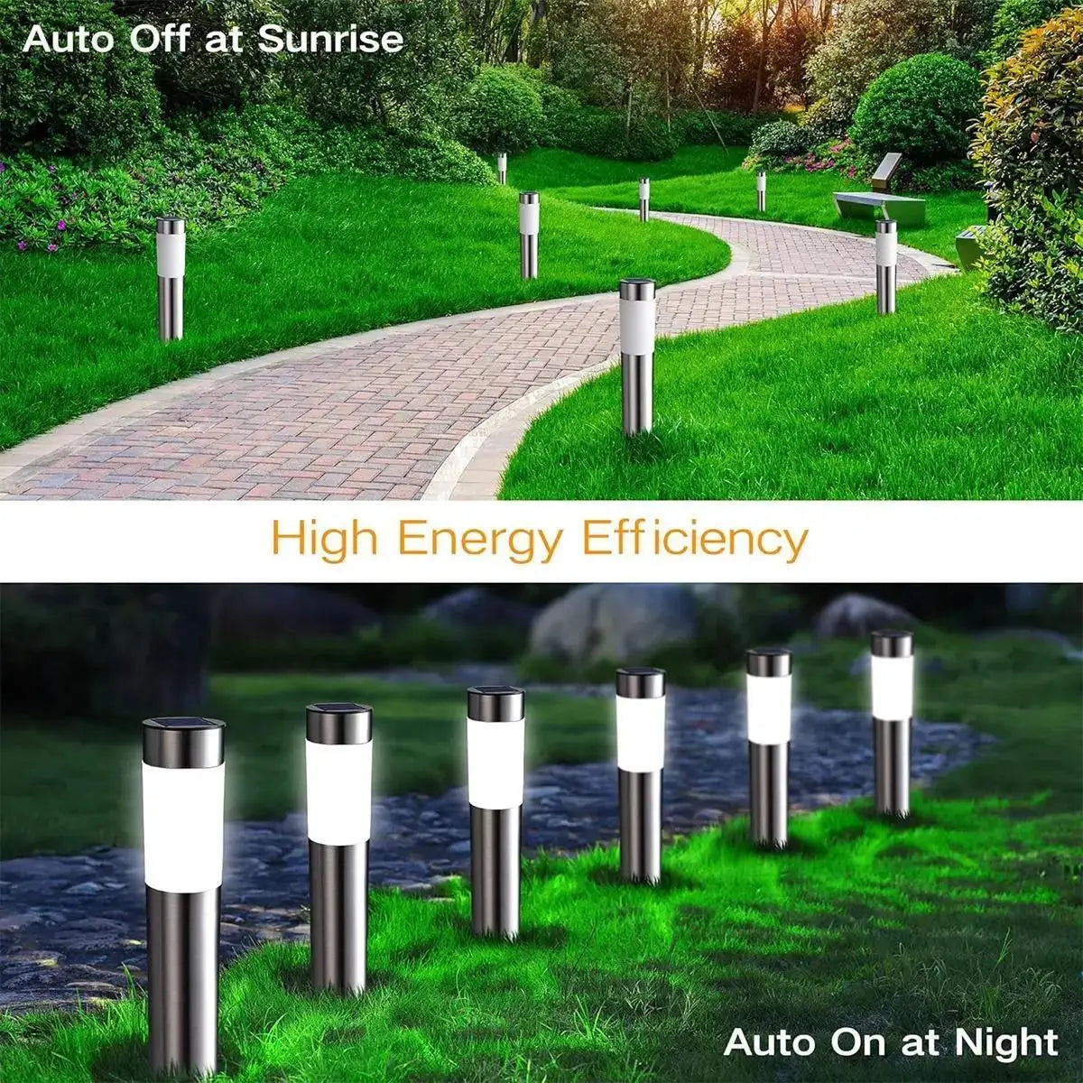 Cylindrical Garden Solar Light Dusk To Dawn Waterproof Outdoor Lamp Cool White And Warm White LED Bulbs