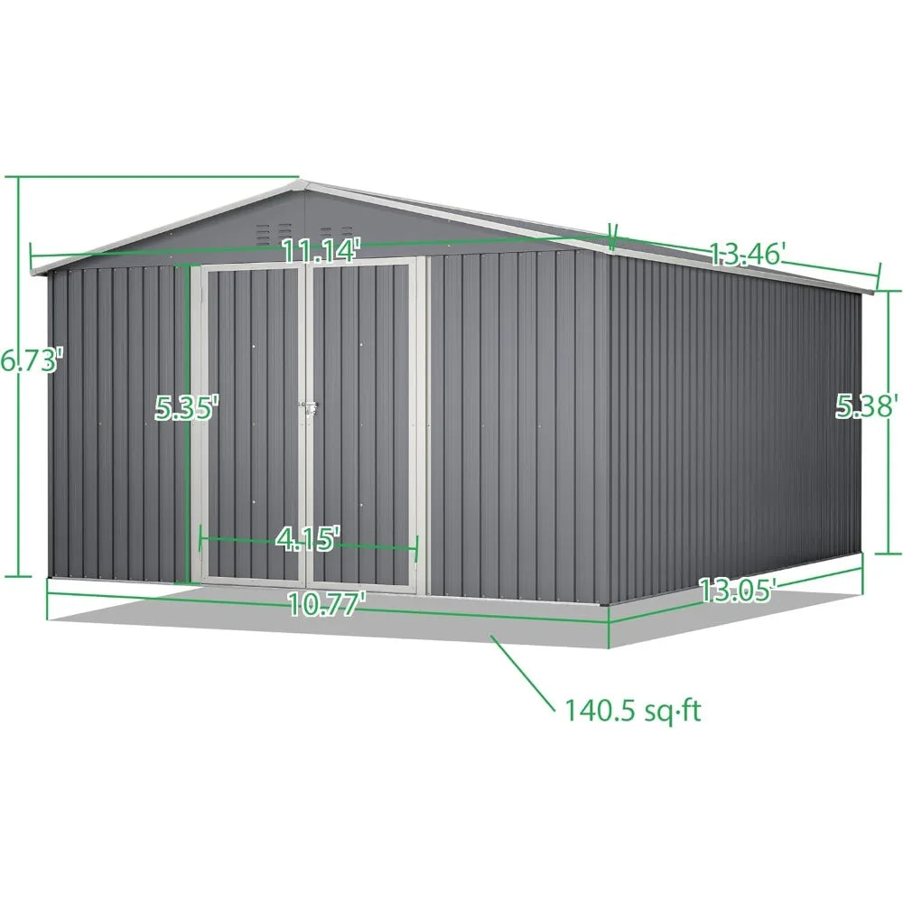 Galvanized Steel Outdoor Storage Shed With Floor Frame