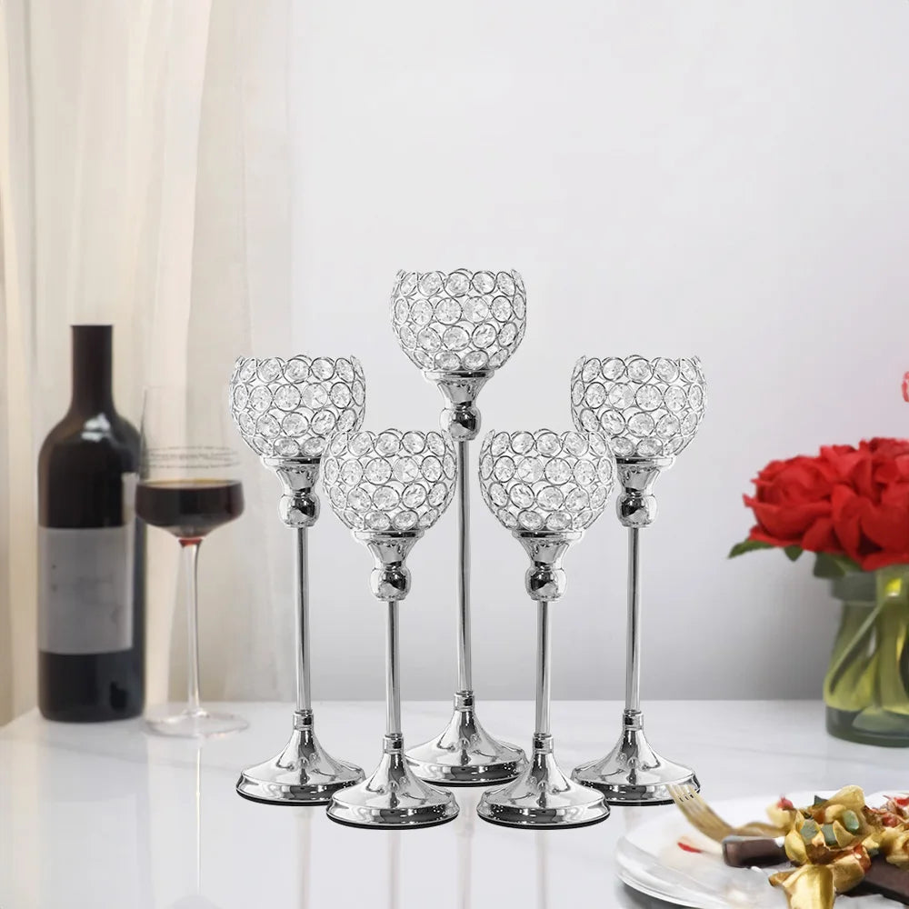 VINCIGANT Crystal Candlestick Holders For Weddings Set