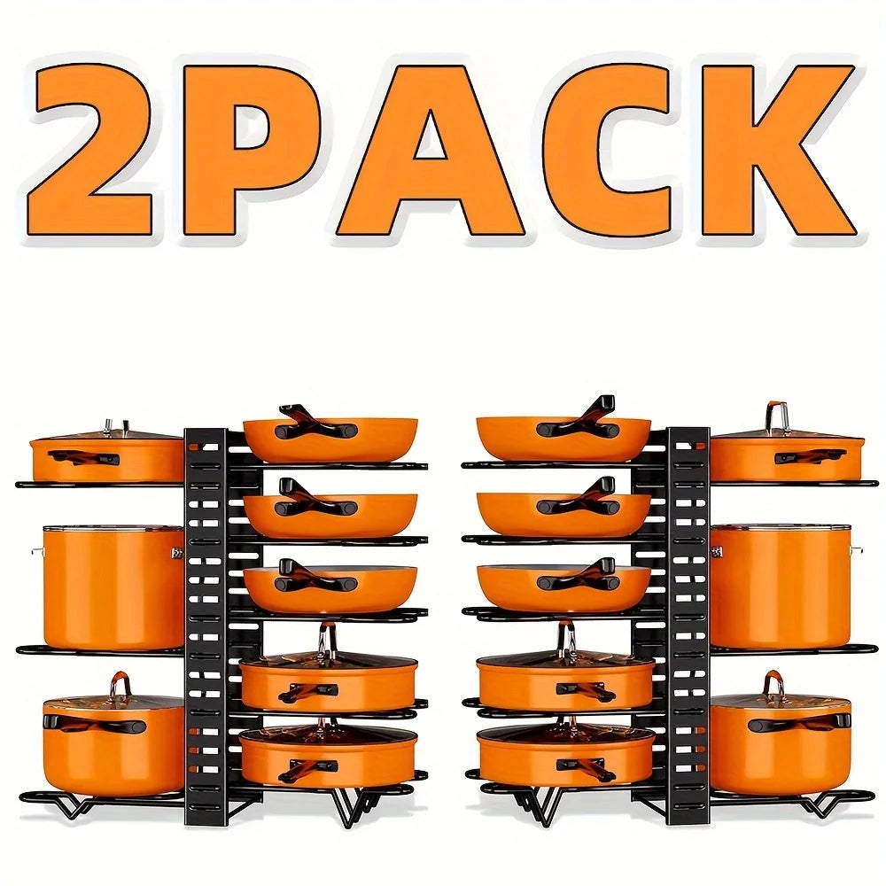 2 Pack Pot Rack Organizers for Kitchen Storage Rack