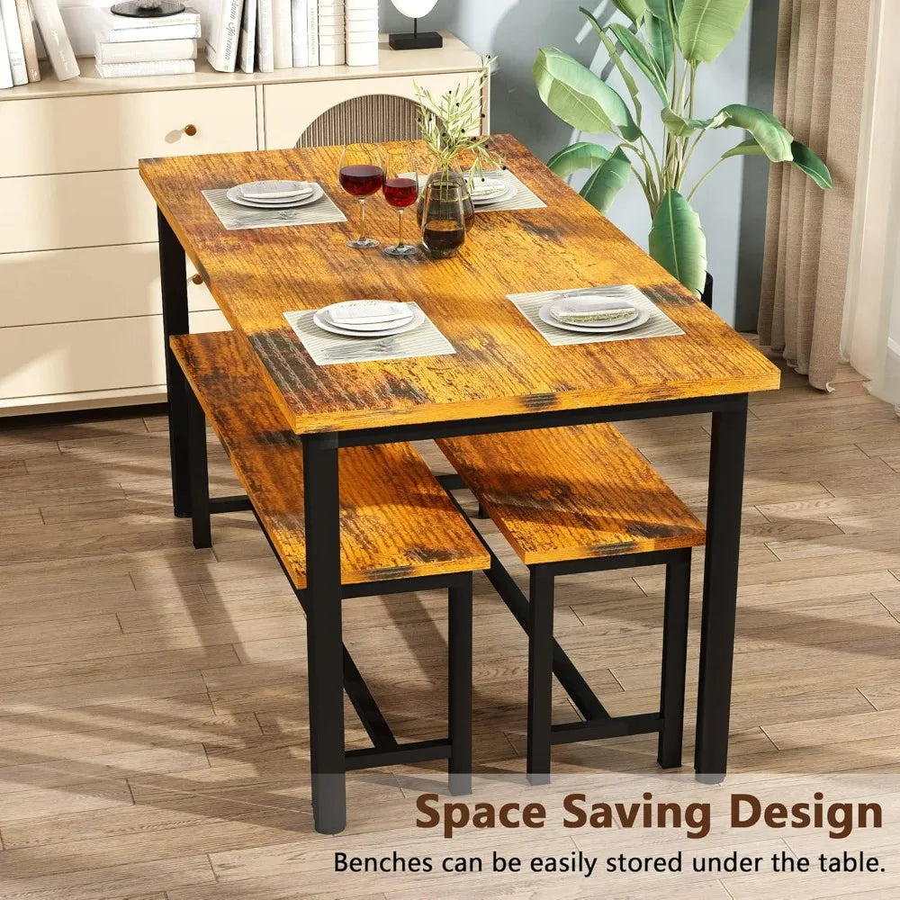 Hign-concerned Dining Room Table Set Rustic Space Saving