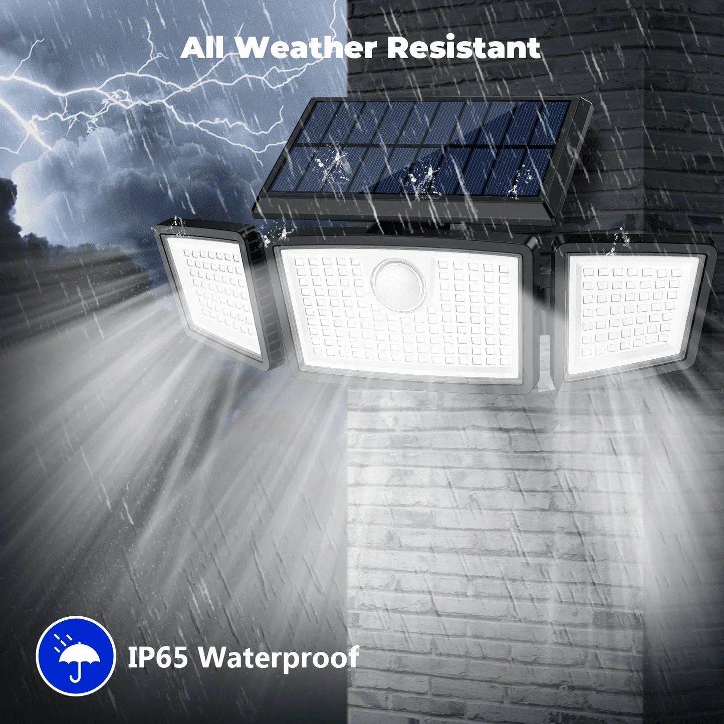 SZRSTH Solar Lights Outdoor - 225LED Motion Sensor Flood Lights
