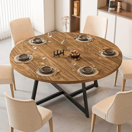 Guangbai Round Dining Table With Heavy Duty Pedestal Base
