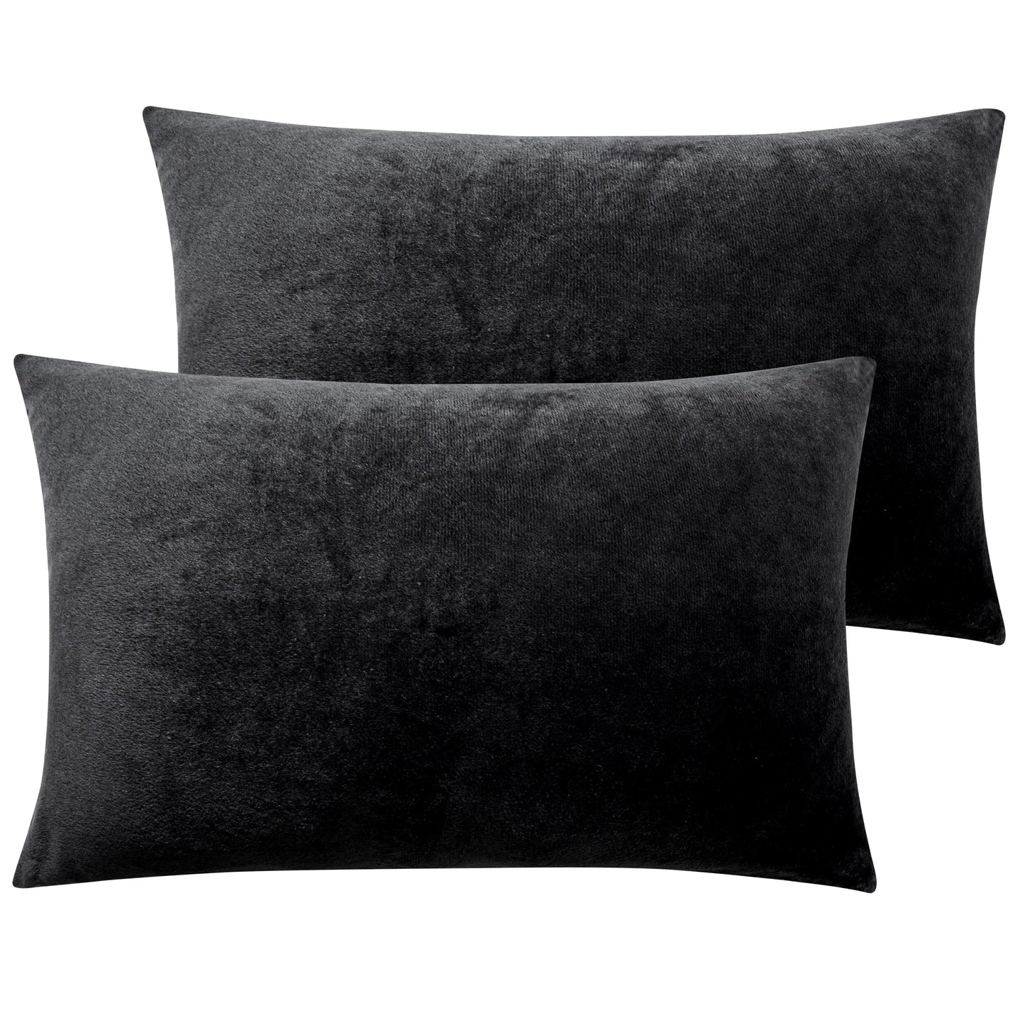 Ntbay 2 Pack Velvet Hidden Zippered Pillowcases Super Soft Cozy