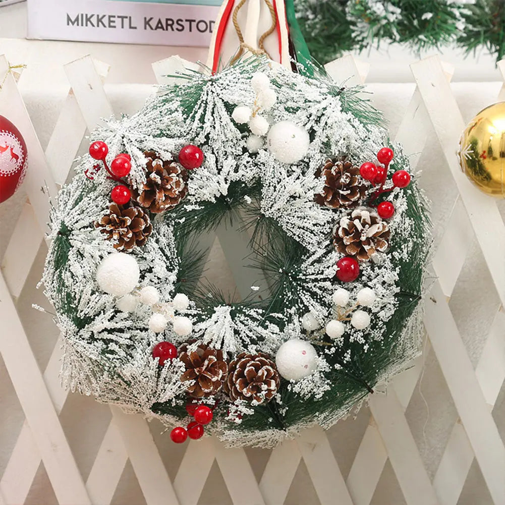 Shunmaii Christmas Door Wreath Hanging Decorations PVC